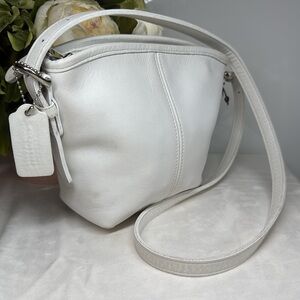 White Vintage Coach Shoulder Purse Basket Bag 4107